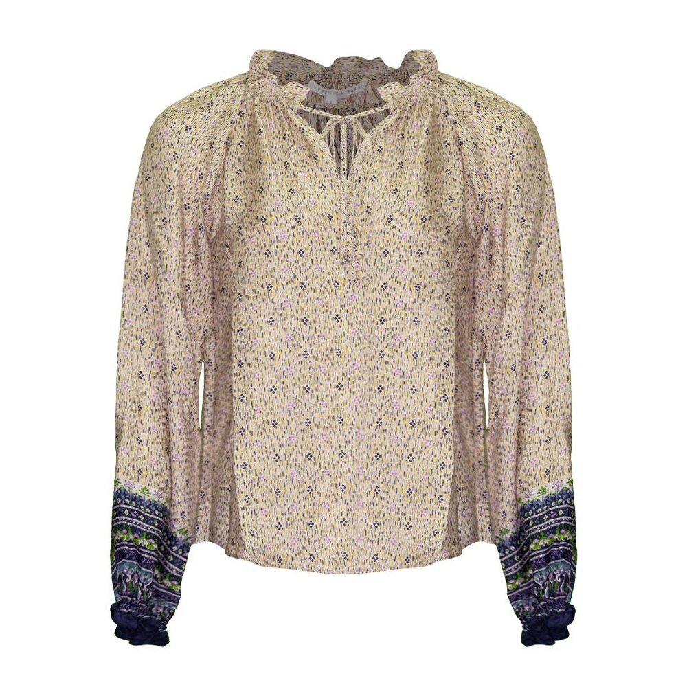 Veronica Beard "Antonette" Printed Silk Blouse, size 4